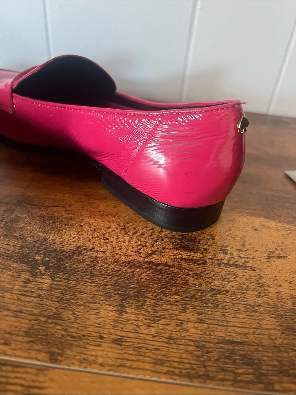 Good used Kate Spade Size 6.5, Hot Pink Loafers, VERO, Leather